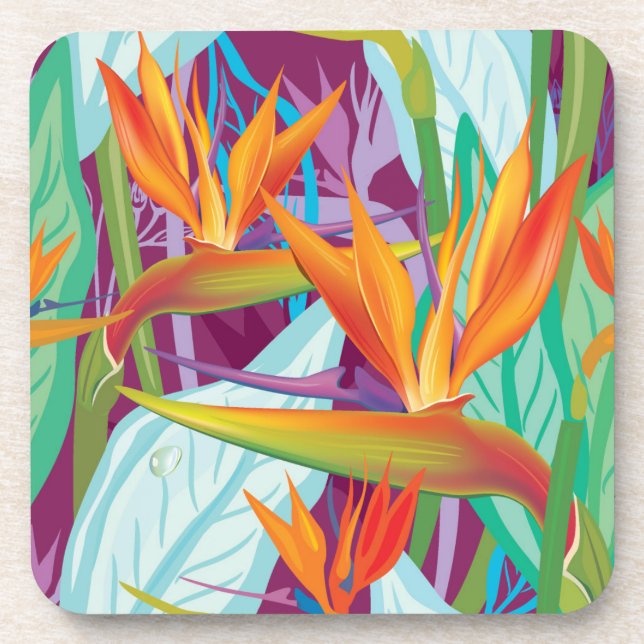 Strelitzia Pattern Coaster (Front)