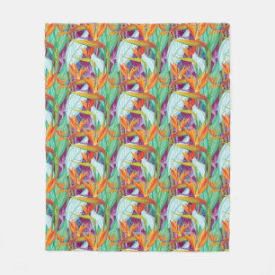 Strelitzia Pattern Fleece Blanket