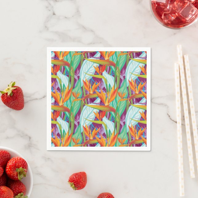 Strelitzia Pattern Napkin (Insitu)