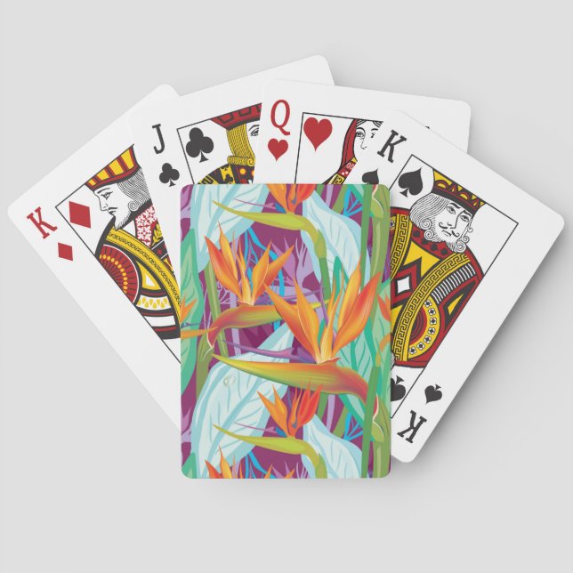 Strelitzia Pattern Playing Cards (Back)