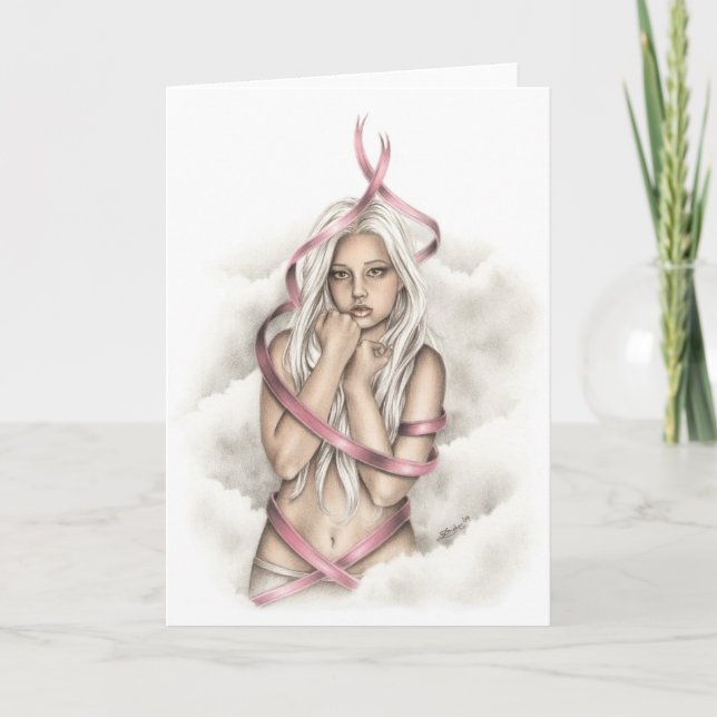 Strenght Breast Cancer Awareness Greeting Card (Front)