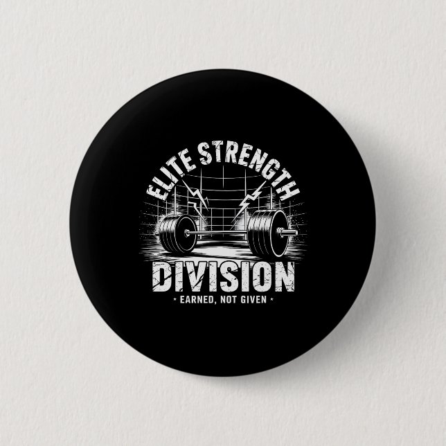 Strenght Division Deadlift Club Gym Weightlifting  6 Cm Round Badge (Front)