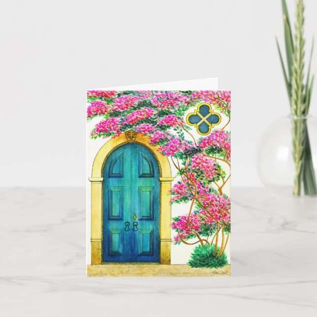 Strength and Beauty - Antique Doorway Holiday Card (Front)