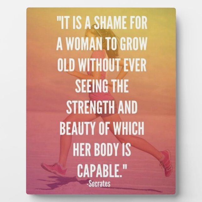 Strength and Beauty - Women's Running Workout Plaque (Front)