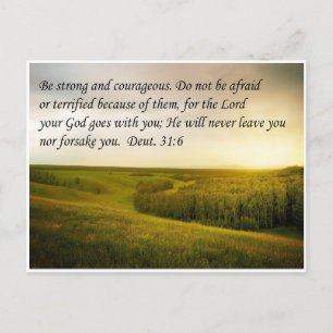 Strength and Courage Bible Verse Postcard