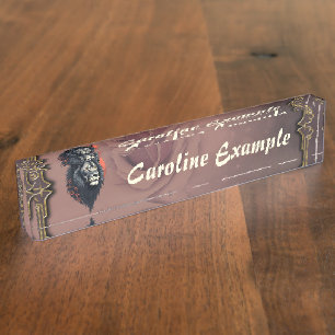 Strength and delicacy united, a black lion nameplate