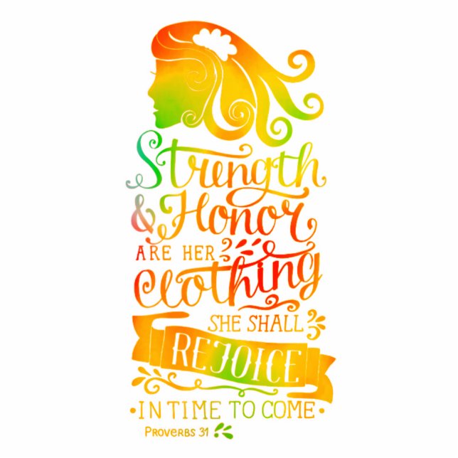 Strength and Honour personalised scripture  magnet Photo Sculpture Magnet (Front)