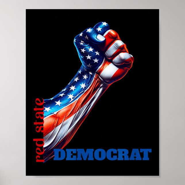 Strength And Unity Red State Democrat Anti-trump  Poster (Front)