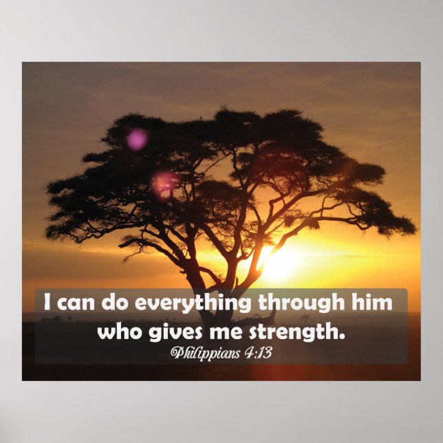 Strength Bible Verse Philippians 4:13 Poster (Front)