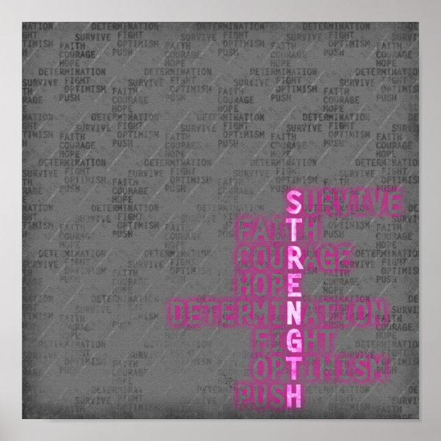 Strength,  Breast Cancer Awareness Poster (Front)