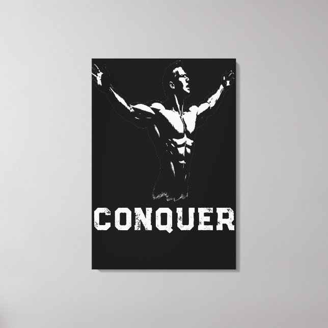 Strength Canvas Black Print Motivational Gym  (Front)