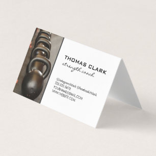 Strength Coach   Kettle Bells   Weights Business Card