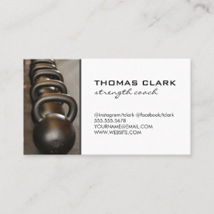 Strength Coach   Kettle Bells   Weights Business Card