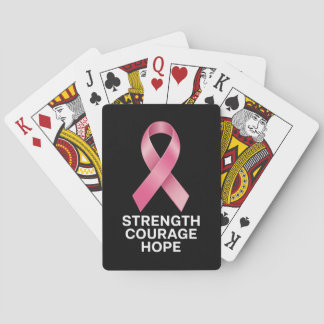Strength Courage Hope – Cancer Awareness Survivor  Playing Cards