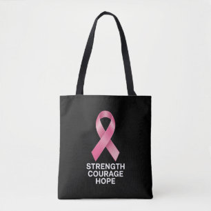 Strength Courage Hope – Cancer Awareness Survivor Tote Bag