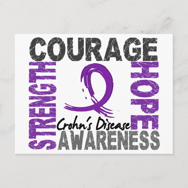 Strength Courage Hope Crohn's Disease Postcard (Front)