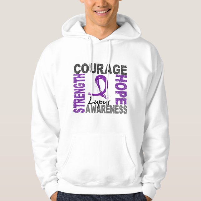 Strength Courage Hope Lupus Hoodie (Front)