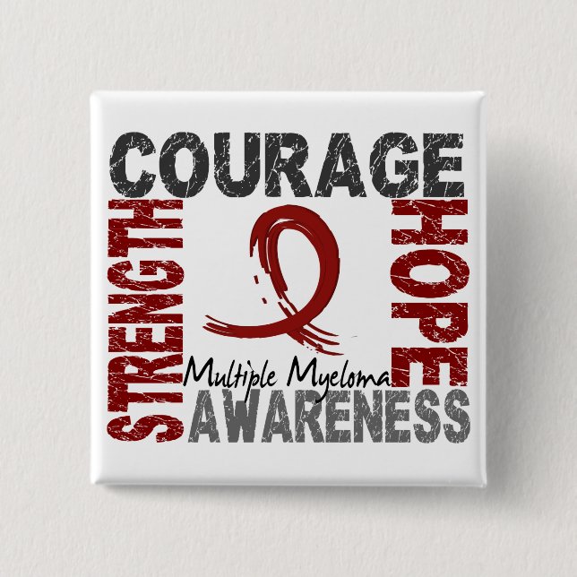 Strength Courage Hope Multiple Myeloma 15 Cm Square Badge (Front)