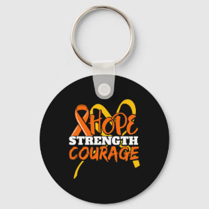 Strength Courage Leukaemia Cancer Awareness Ribbon Key Ring