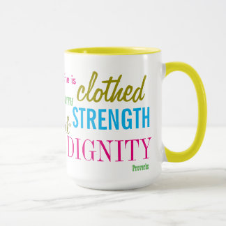 Strength Dignity Bible Verse Women Girl Inspiring Mug