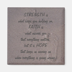 Strength Faith and Hope Footprints Magnet