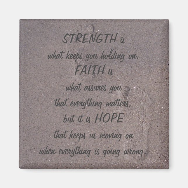 Strength Faith and Hope Footprints Magnet (Front)