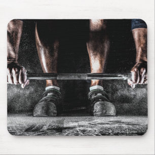 Strength Fitness Weightlifting Barbell Gym Mouse Mat