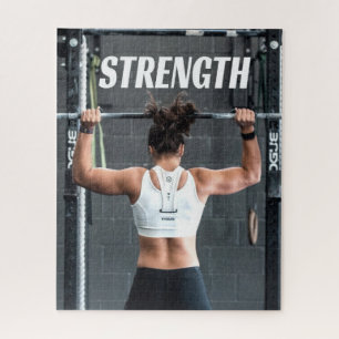Strength Fittness Women Muscle Worout Motivational Jigsaw Puzzle
