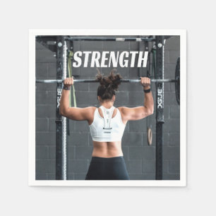 Strength Fittness Women Muscle Worout Motivational Napkin