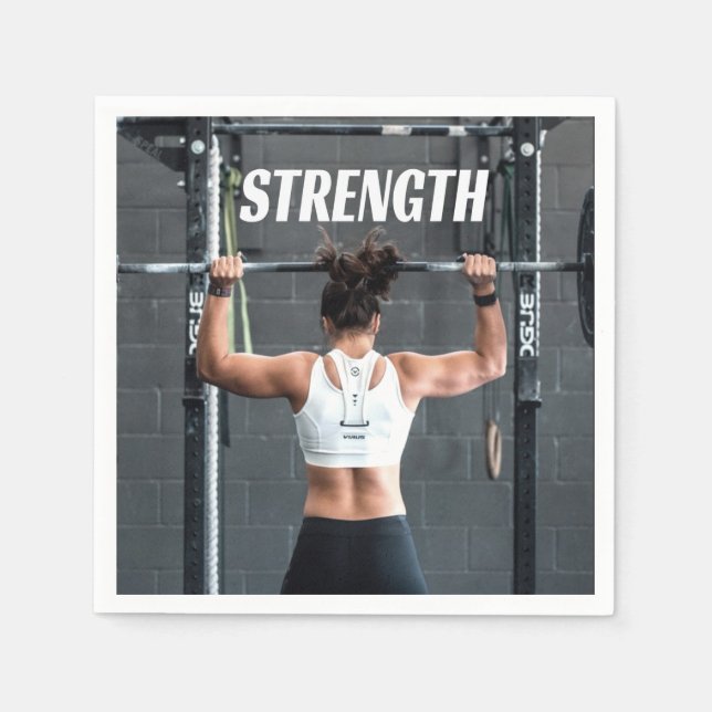 Strength Fittness Women Muscle Worout Motivational Napkin (Front)