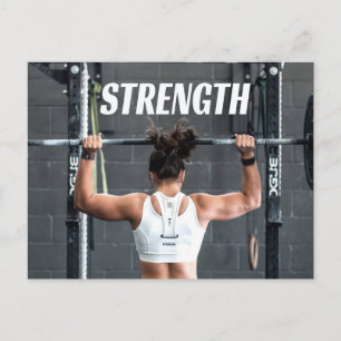 Strength Fittness Women Muscle Worout Motivational Postcard