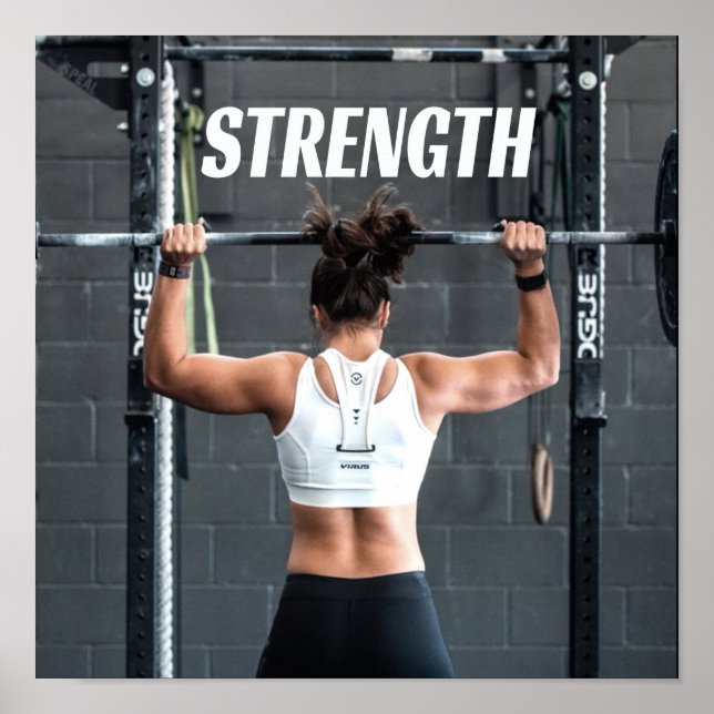 Strength Fittness Women Muscle Worout Motivational Poster (Front)