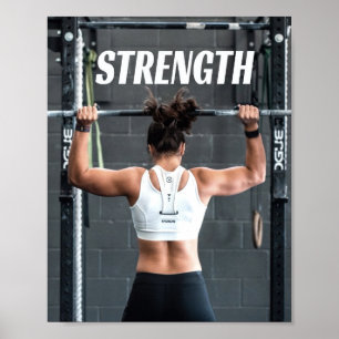Strength Fittness Women Muscle Worout Motivational Poster