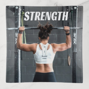Strength Fittness Women Muscle Worout Motivational Trinket Trays