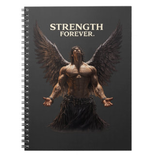 Strength Forever Dark Angel Design – Motivational  Notebook