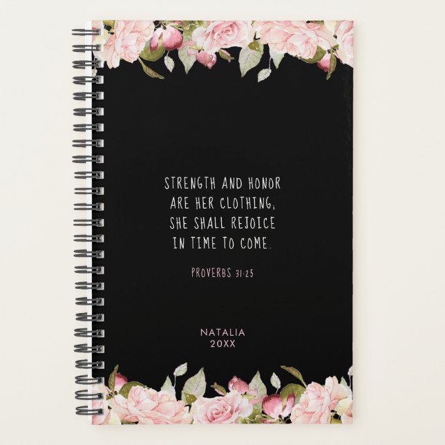 Strength & Honour Proverbs 31 Floral Bible Verse Planner (Front)