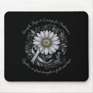 Strength hope courage parkinson's awareness daisy mouse mat