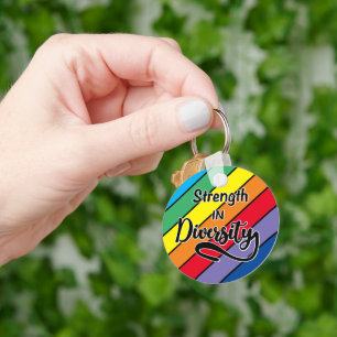 "Strength in Diversity" Rainbow Inclusivity Key Ring