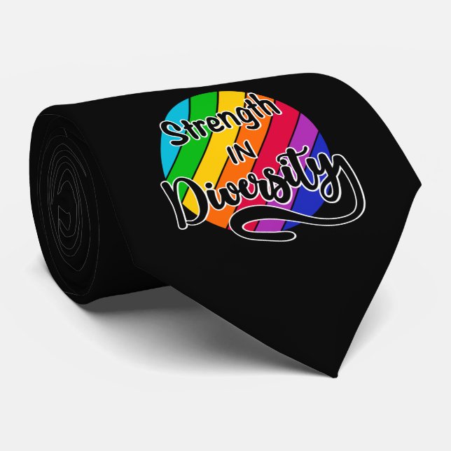 "Strength in Diversity" Rainbow Inclusivity Tie (Rolled)