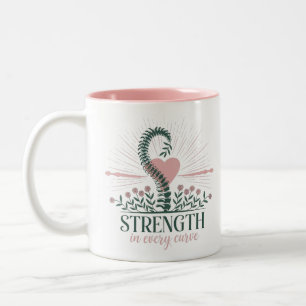 Strength in every Curve..Scoliosis Awareness Two-Tone Coffee Mug