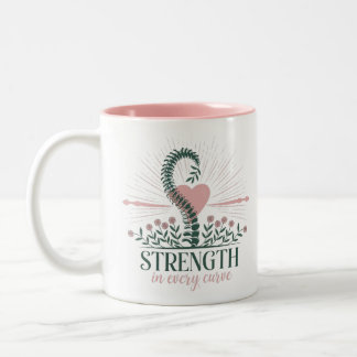 Strength in every Curve..Scoliosis Awareness Two-Tone Coffee Mug