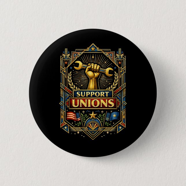 Strength in Solidarity 6 Cm Round Badge (Front)