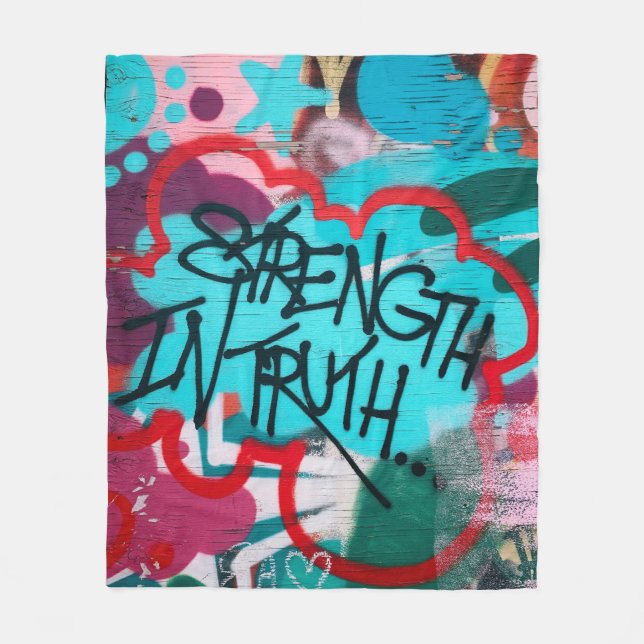 Strength In Truth graffiti Fleece Blanket (Front)