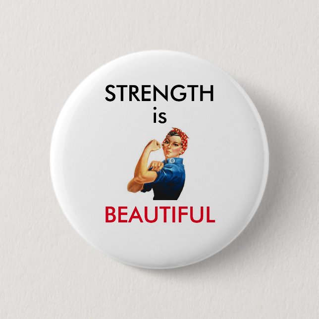Strength is Beautiful 6 Cm Round Badge (Front)