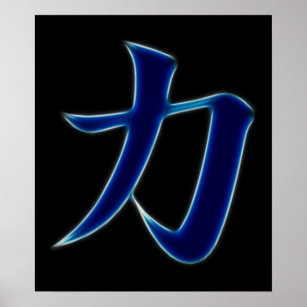 Strength Japanese Kanji Symbol Poster