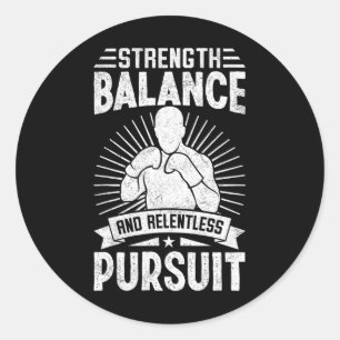 Strength Lance And Relentless Pursuit Karate Fight Classic Round Sticker