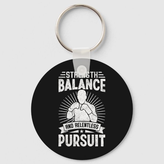 Strength Lance And Relentless Pursuit Karate Fight Key Ring (Front)