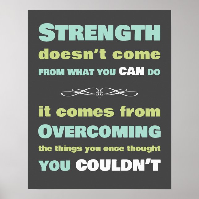 Strength Motivational Quote Poster (Front)