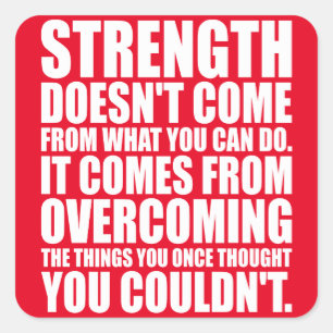 Strength - Motivational Words Square Sticker