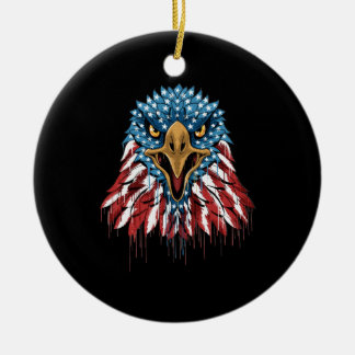 Strength Of America July 4th Ceramic Tree Decoration